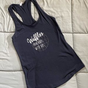 Small workout tank “waffles - pancakes with abs”